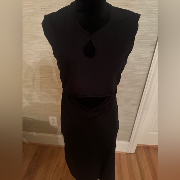 Peek-a-boo black open peek stomach Lycra dress size 4 - Picture 4 of 4